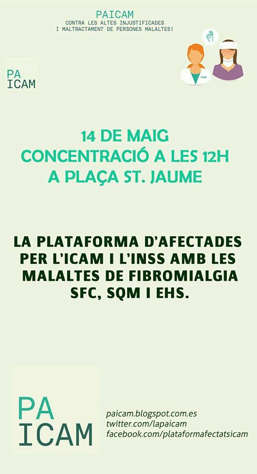 Concentración Plaça Sant Jaume 14 de Mayo a las 12 H
